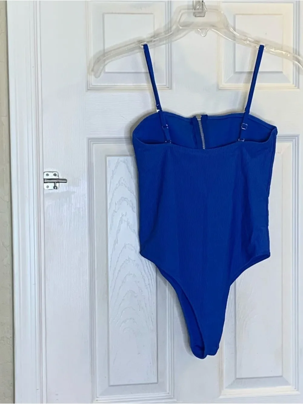 Frankie’s Bikinis Blue One Piece Size Large Cheeky